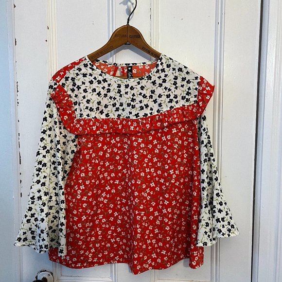 Influence Mix And Match Floral Ruffle Top - Picture 2 of 6